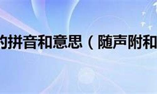 随声附和拼音和意思-随声附和拼音