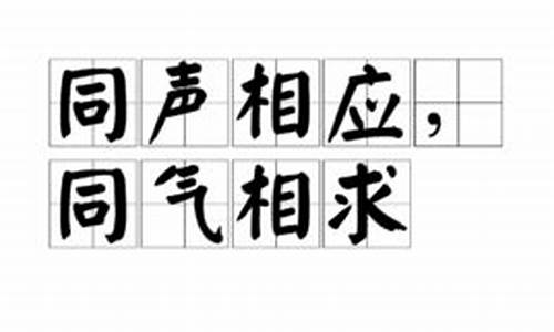 同声相应 同气相求出自-同声相应同气相求的意思