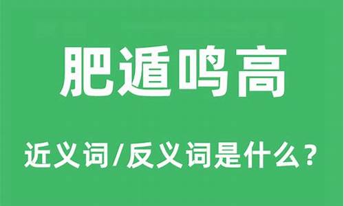 肥遁鸣高还是飞遁鸣高-飞遁鸣高打一动物