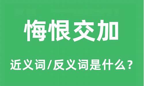 悔恨交加的恨是什么意思-悔恨交加的恨是什么意思啊