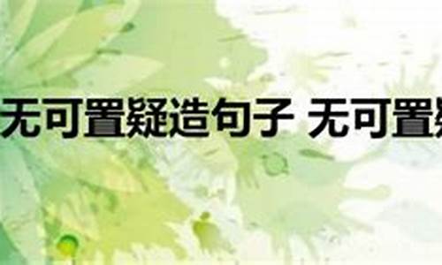 无可置疑造句简单-无可置疑造句