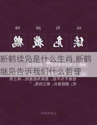 断鹤续凫是什么生肖,断鹤继凫告诉我们什么哲理