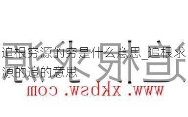 追根穷源的穷是什么意思_追根求源的追的意思