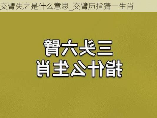 交臂失之是什么意思_交臂历指猜一生肖