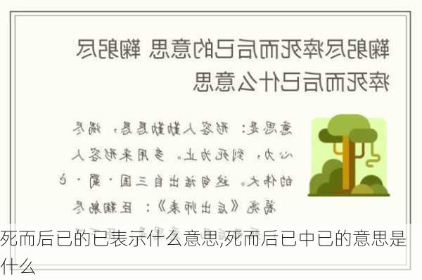 死而后已的已表示什么意思,死而后已中已的意思是什么