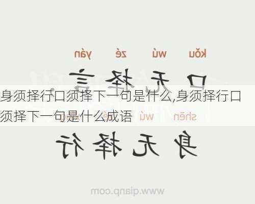 身须择行口须择下一句是什么,身须择行口须择下一句是什么成语