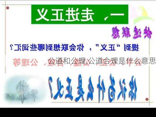 公道和公理,公道合理是什么意思