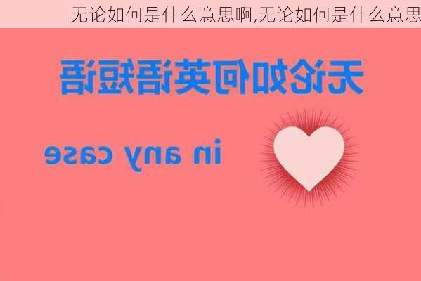 无论如何是什么意思啊,无论如何是什么意思