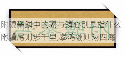 附骥攀鳞中的骥与鳞心别是指什么_附骥尾则涉千里,攀鸿翮则翔四海