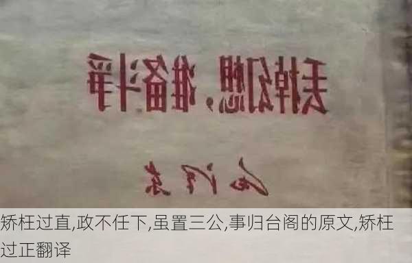 矫枉过直,政不任下,虽置三公,事归台阁的原文,矫枉过正翻译