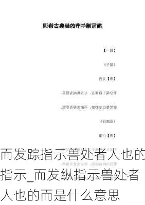 而发踪指示兽处者人也的指示_而发纵指示兽处者人也的而是什么意思