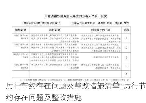 厉行节约存在问题及整改措施清单_厉行节约存在问题及整改措施