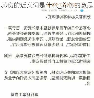 养伤的近义词是什么_养伤的意思