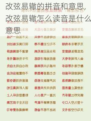 改弦易辙的拼音和意思,改弦易辙怎么读音是什么意思