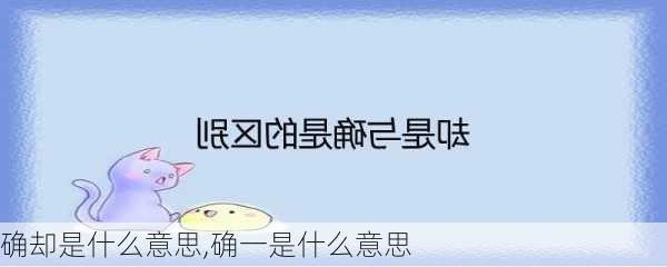 确却是什么意思,确一是什么意思