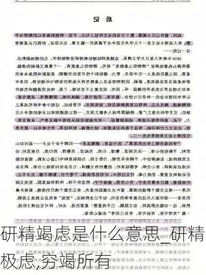 研精竭虑是什么意思_研精极虑,穷竭所有