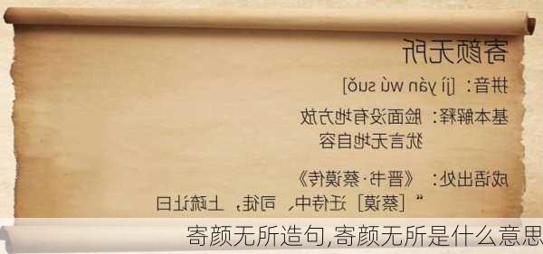 寄颜无所造句,寄颜无所是什么意思