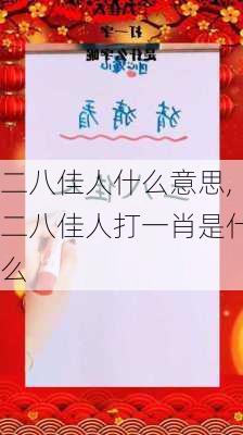 二八佳人什么意思,二八佳人打一肖是什么