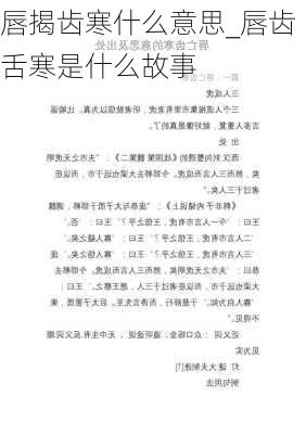 唇揭齿寒什么意思_唇齿舌寒是什么故事