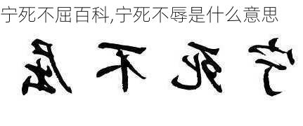 宁死不屈百科,宁死不辱是什么意思