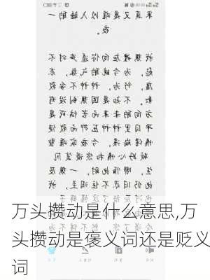 万头攒动是什么意思,万头攒动是褒义词还是贬义词