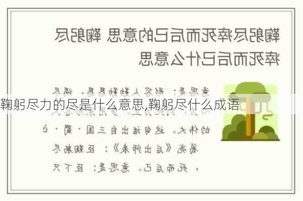 鞠躬尽力的尽是什么意思,鞠躬尽什么成语