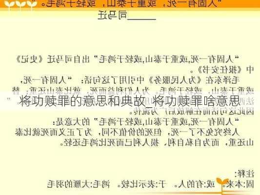 将功赎罪的意思和典故_将功赎罪啥意思