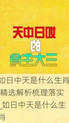 如日中天是什么生肖,精选解析梳理落实_如日中天是什么生肖