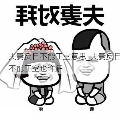 夫妻反目不能正室意思_夫妻反目不能正室也详解