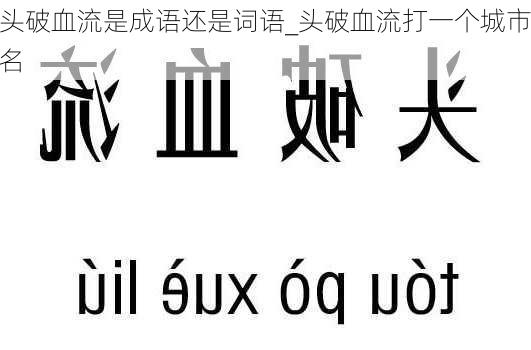 头破血流是成语还是词语_头破血流打一个城市名