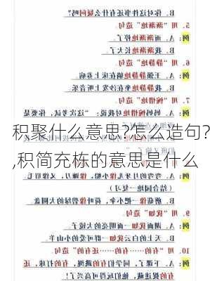 积聚什么意思?怎么造句?,积简充栋的意思是什么