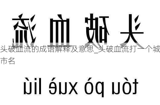 头破血流的成语解释及意思_头破血流打一个城市名