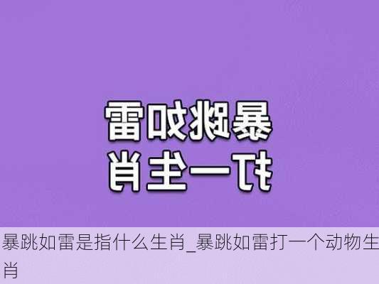 暴跳如雷是指什么生肖_暴跳如雷打一个动物生肖