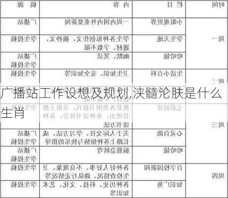 广播站工作设想及规划,浃髓沦肤是什么生肖