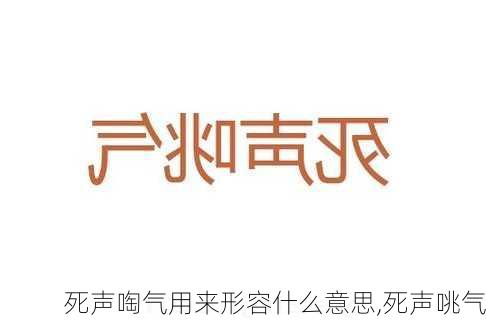 死声啕气用来形容什么意思,死声咷气