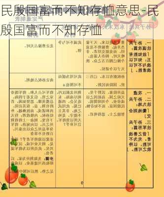 民殷国富而不知存恤意思-民殷国富而不知存恤